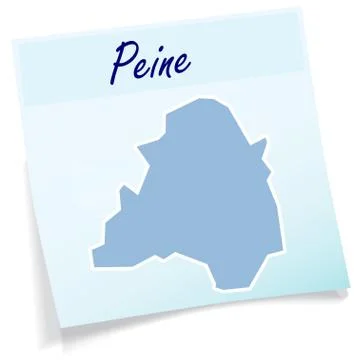 Map of peine as sticky note Stock Illustration