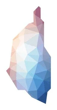 Map of Penang Island. Low poly illustration of the island. Geometric design.. Stock Illustration