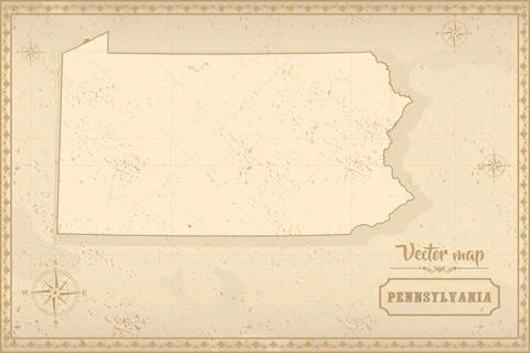 Map of Pennsylvania in the old style Stock Illustration