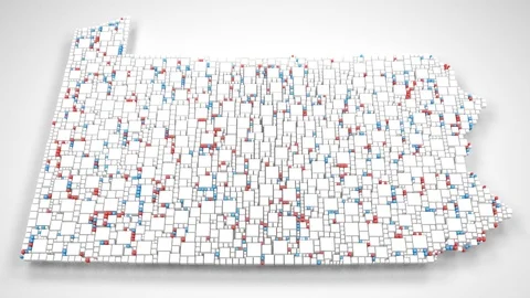 Map of Pennsylvania - USA - Stock Footage 83501439