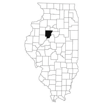Map of Peoria County in Illinois state on white background. single County m.. Stock Illustration