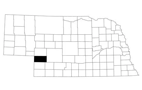 Map of Perkins County in Nebraska state on white background. single County .. Stock Illustration