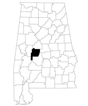 Map of perry County in Alabama state on white backround. single County map .. Stock Illustration