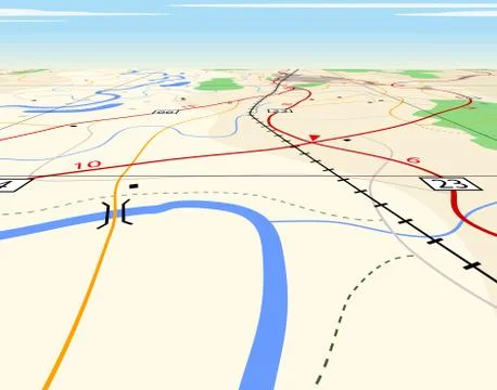 Map perspective Stock Illustration