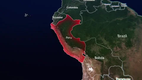 Map of Peru Background Stock Footage 343588900
