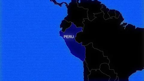Map Of Peru Video stock 294575201