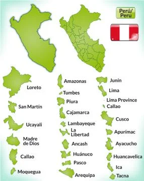 Map of peru Stock Illustration