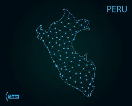 Map of Peru network. Vector illustration. World map Stock-Illustration