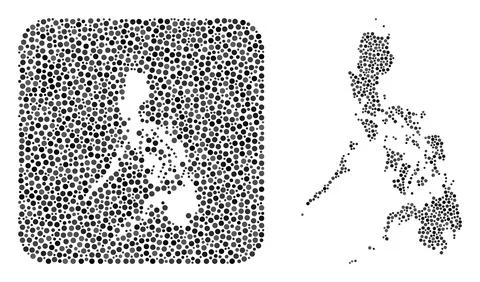Map of Philippines - Dotted Mosaic with Subtracted Space Stock Illustration
