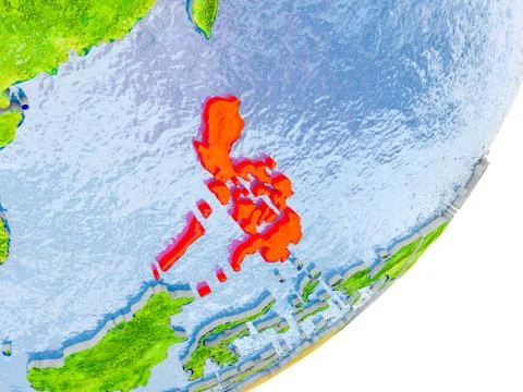 Map of Philippines on Earth Illustrazione stock