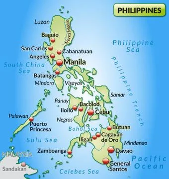Map of philippines Illustrazione stock