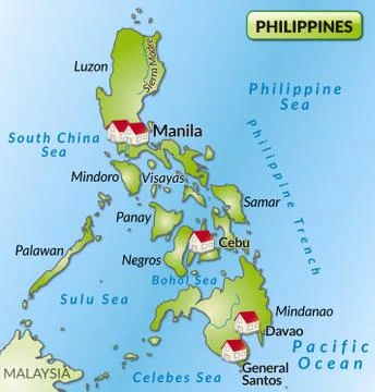 Map of philippines as an infographic Stock Illustration