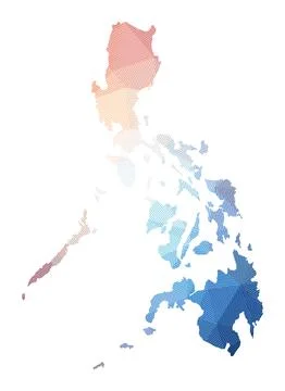 Map of Philippines. Low poly illustration of the country. Geometric design .. 스톡 일러스트