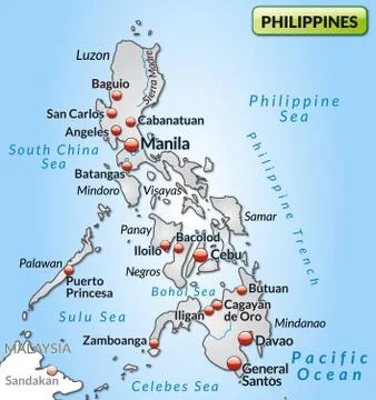 Map of philippines as an overview Stock Illustration