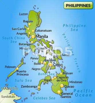 Map of philippines as an overview Stock Illustration