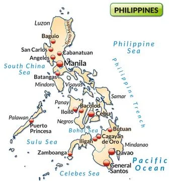 Map of philippines as an overview map Stock Illustration
