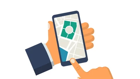 Map on phone Stock Footage 136286978