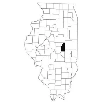 Map of piatt County in Illinois state on white background. single County ma.. Stock Illustration