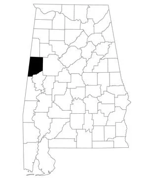 Map of Pickens County in Alabama state on white backround. single County ma.. Stock Illustration