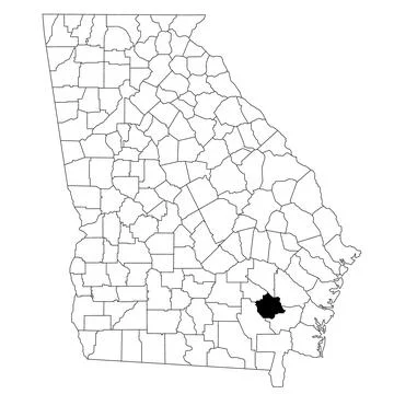 Map of Pierce County in Georgia state on white background. single County ma.. Stock Illustration