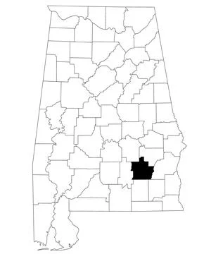 Map of pike County in Alabama state on white backround. single County map h.. Stock Illustration