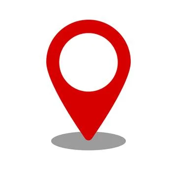 Map pin and shadow. Current location information. Vector. Stock Illustration