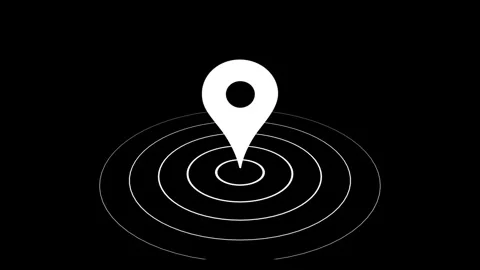 Map pin animated icon, gps pointer. White location route gps position navig.. Video stock 293556101