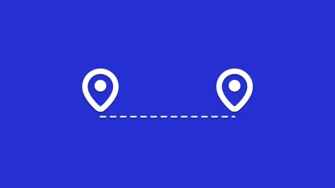 Map pin animation on blue screen background, animated pop up location icon Stock Footage 302419072