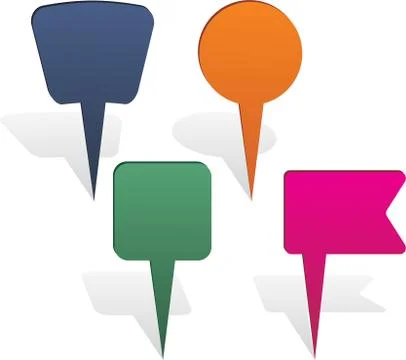 Map pin arrows set. Vector illustration Stock Illustration