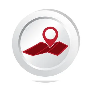 Map pin button icon Ilustración de archivo