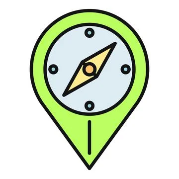 Map pin compass for location guidance and travel Stock Illustration