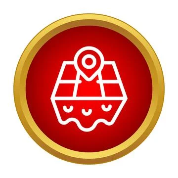 Map with pin displaying location on geographic area Stock Illustration