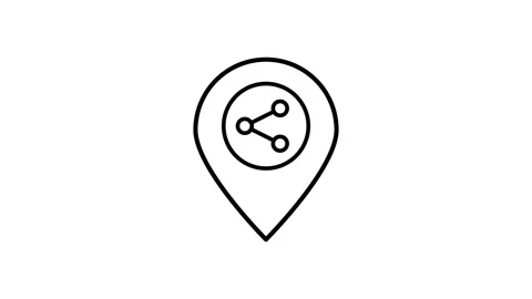 A map pin featuring a link icon, symbolizing location-based connectivity or.. Stock Footage 332988481