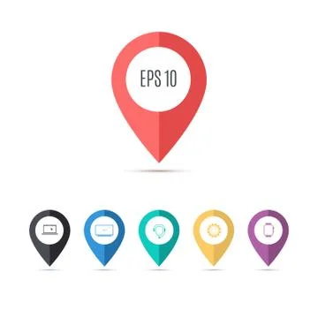 Map pin flat design style modern icon, pointer minimal vector sy Stock Illustration