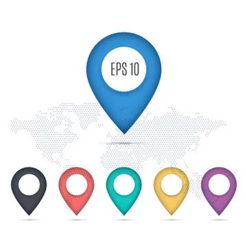 Map pin flat design style modern icon, pointer minimal vector sy Stock Illustration
