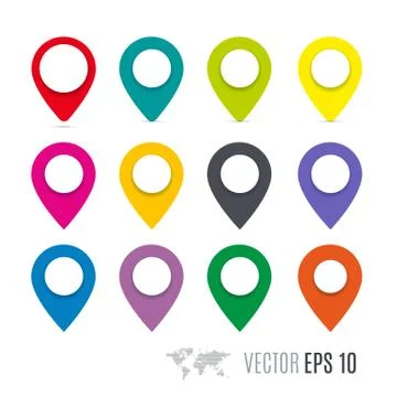 Map pin flat design style modern icon, pointer minimal vector sy Stock Illustration