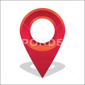 Map Pin Flat Design Style Modern Icon. Simple Red Pointer Minimal Vector Symbol Stock Illustration