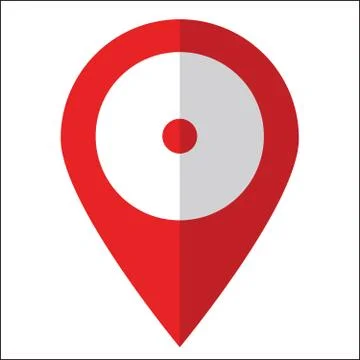 Map Pin Flat Design Style Modern Icon. Simple Red Pointer Minimal Vector Symbol Stock Illustration