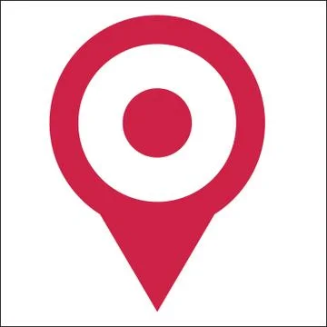 Map Pin Flat Design Style Modern Icon. Simple Red Pointer Minimal Vector Symbol Stock Illustration