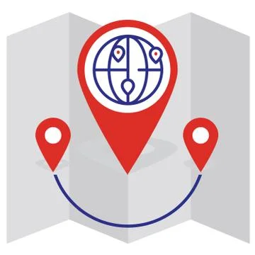 Map Pin Flat Design Style Modern Icon. Simple Red Pointer Minimal Vector Symbol Stock Illustration