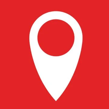 Map Pin Flat Design Style Modern Icon. Simple Red Pointer Minimal Vector Symbol Stock Illustration