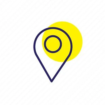 Map pin flat design style modern icon. Simple red pointer minimal vector symb Stock Illustration