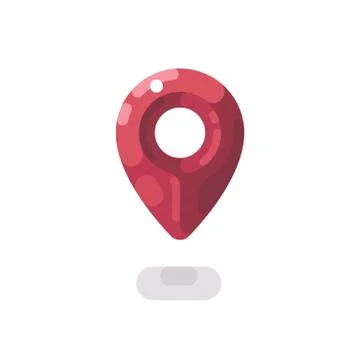 Map pin flat icon. GPS map marker detailed flat illustration Stock Illustration