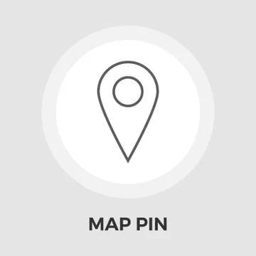 Map Pin Flat Icon Stock Illustration