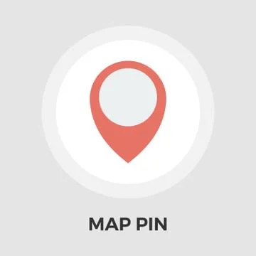 Map Pin Flat Icon Stock Illustration