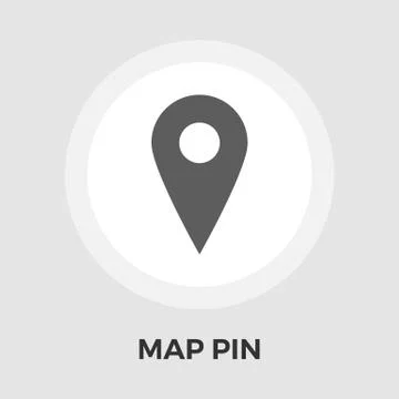 Map Pin Flat Icon Stock Illustration