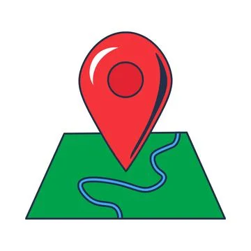 Map pin flat illustration representing navigation location 스톡 일러스트