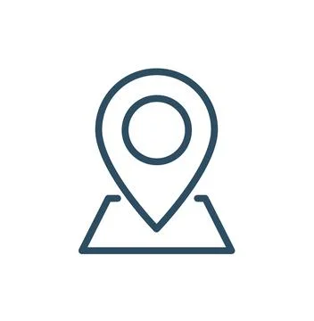 Map with pin, geo locate, pointer icon. Black icon on white background Stock Illustration