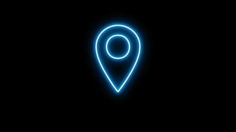 Map pin glowing neon icon animation. 4K motion animation. Stock Footage 299711668