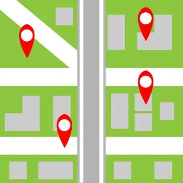 Map with pin . Gps concept Ilustración de archivo